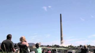 Port Kembla Stack 198m demolition High Quality chimney explosion [upl. by Enrique]