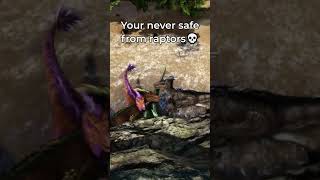 Your never safe from raptors in Ark survival evolved ark [upl. by Vinita]