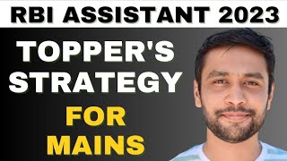 RBI ASSISTANT 2023 Preparation Strategy  RBI Assistant Toppers Strategy for Mains [upl. by Rodman]