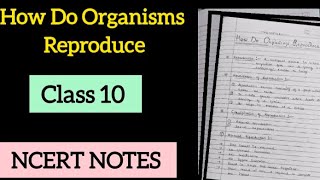 HOW DO ORGANISMS REPRODUCE  NOTES CLASS 10  BIOLOGY 💯🔥 [upl. by Aerdnahs490]