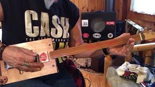 Ballad of Curtis Loew Lynyrd Skynyrd lesson for fretless 3 string Cigar Box Guitar [upl. by Yhtur629]