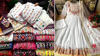 Eid special ready gownNayracut party wear dress collection 2024  রেডিমেড নায়রাকাটথ্রিপিস গাউন [upl. by Airod]