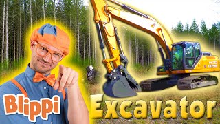 Blippi  Blippi Explore an Excavator  Educational Videos for Toddlers  Cars for Children [upl. by Kaitlin]