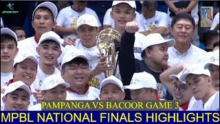 PAMPANGA VS BACOOR  MPBL PLAYOFFS NATIONAL FINALS GAME 3  MPBL FINALS HIGHLIGHTS DECEMBER 2 2023 [upl. by Boorer]