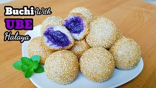 Buchi with Ube halaya 🍡 How To Make Buchi at Home  BUCHI RECIPE  Sesame balls Recipe [upl. by Johiah]