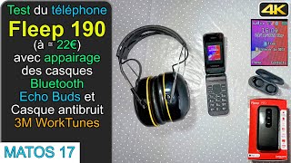 Matos17Test du téléphone Fleep 190 Logicom avec appairage de différents casque Bluetooth [upl. by Alejo668]