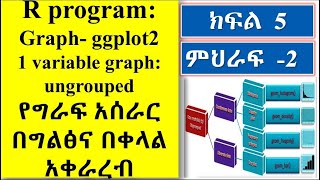 R program graph ggplot one variable plot  ungrouped Part 5የግራፍ አሰራር በአማርኛ [upl. by Hibbitts]