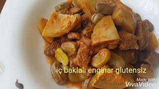 İç baklalı enginar yemeği glutensiz glutenfree [upl. by Rachelle]