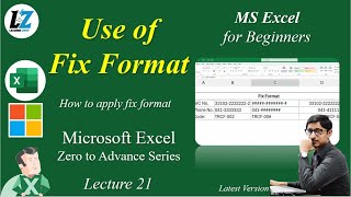 21 How to use Fix Format in Microsoft Excel  Free Course in Urdu  Hindi excel learning teacher [upl. by Seema]