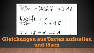 Gleichungen  Gleichung aus Textaufgabe aufstellen und lösen  Mathe einfach erklärt [upl. by Diskson]