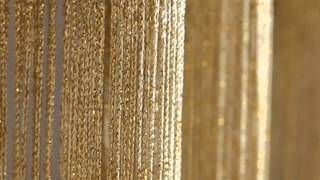 ShopWildThings Gold String Curtains with Metallix Lurex Strands [upl. by Tumer]