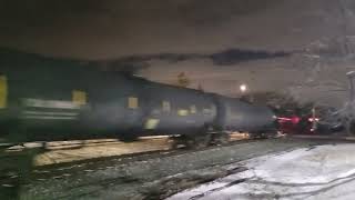 IAIS 511 and IAIS 518 westbound mixed freight train in Minooka Illinois [upl. by Itnavart734]