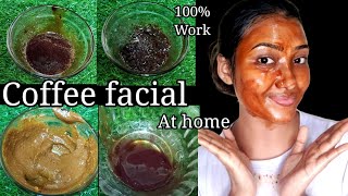 Instant Skin Brightening Anti tan Coffee Facial at Home Best Coffee Facial skincare coffee [upl. by Sergius]