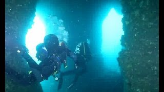 Diving tour of Cathedral Cave Tasman Peninsula Tasmania Australia [upl. by Eatnhoj]