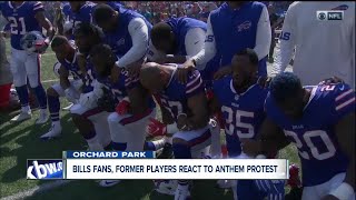 Bills fan leaves game after National Anthem protests [upl. by Ainafets817]