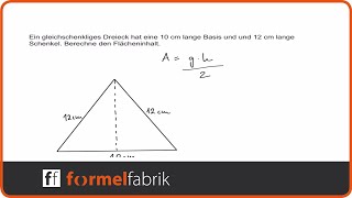 Pythagoras Flächeninhalt von gleichschenkligem Dreieck berechnen [upl. by Androw376]