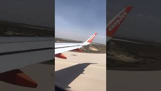 Enfidha hammamet int airport Tunisia take off window view wing [upl. by Amati]