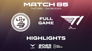 LSB vs T1 Highlights ALL GAMES  Match 85  LCK Summer Split 2023 [upl. by Gunilla]