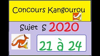 Concours Kangourou 2020 sujet S questions 31 a 24 [upl. by Jamila]