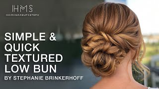 Simple amp Quick Textured Low Bun by Stephanie Brinkerhoff  Kenra Professional [upl. by Licna]