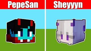 How to BUILD CUTE PepeSan and CUTE Sheyyyyn STATUE  Minecraft Build Tutorial  Minecraft  OMOCITY [upl. by Anirtek]