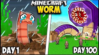 I Survived 100 Days as a WORM in Minecraft [upl. by Renato]