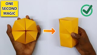 Easy Origami Magic Transforming Flexahedron  How To Make A Paper Magic Transforming Box DIY Crafts [upl. by Koziara449]