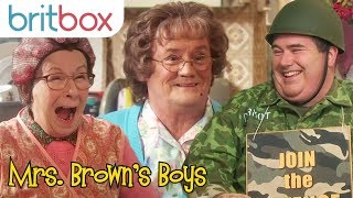 Awkward Tongue Twister Gives the Cast the Giggles  Mrs Browns Boys [upl. by Akehsal]