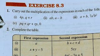 Class 8th maths l Exercise 83 l NCERT l Chapter 8 l Algebraic Expressions and identities l Carb Aca [upl. by Venezia]