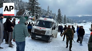 Avalanche kills Russian skier 5 others rescued at ski resort in Kashmir [upl. by Anirtik815]