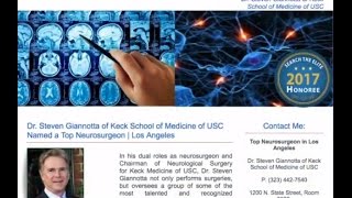 Dr Steven Giannotta of Keck School of Medicine of USC Named a Top Neurosurgeon  Los Angeles [upl. by Okram374]