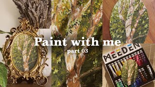 SUB  Relaxing Gouache tree painting  ASMR Art Supplies Haul  Meeden Gouache review [upl. by Einotna]