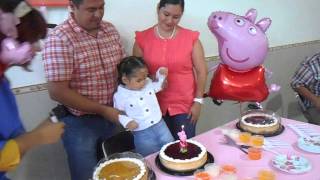 NUBECITAS EN EL PASTEL CANTANDO NUBEMAÑANITAS LA FIESTA DE DANNA QUE CUMPLIÓ 2 AÑOS 15 AGOSTO 2015 [upl. by Aitnic]