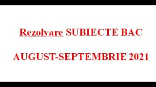 Rezolvare BAC BIOLOGIE 2021 augustseptembrie [upl. by Refanej853]