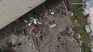 Asheville North Carolina  Drone video of the area after storms [upl. by Kronfeld]