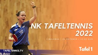 NK Tafeltennis 2022 Finaledag  Tafel 1 [upl. by Linad]