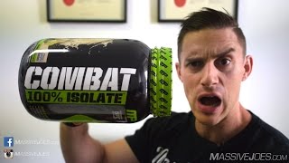 MusclePharm Combat 100 Isolate Protein Powder Supplement Review  MassiveJoescom Raw Review [upl. by Severin]