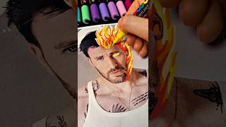 Drawing Chris Evans🔥 Human Torch☄️ [upl. by Eiblehs]