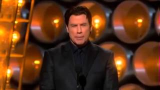 John Travolta mispronounces Idina Menzel at the 2014 Oscars [upl. by Lairea]