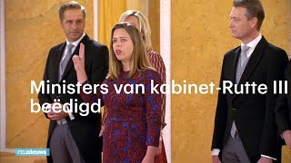 Ministers van kabinetRutte III beëdigd  RTL NIEUWS [upl. by Orvah]