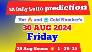 Sa daily lotto prediction for 30 Aug 2024  South Africa daily lotto Prediction [upl. by Remled963]