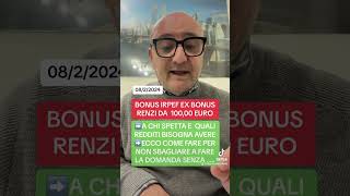 BONUS RENZI 100 Euro a chi spetta youtubeshorts viral youtube news like new best political [upl. by Hagen]