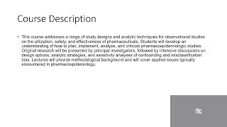 Pharmacoepidemiology syllabus overview [upl. by Alyag457]