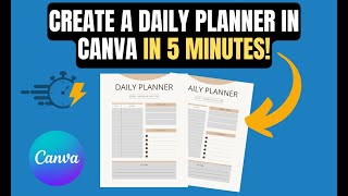 How to create a printable daily planner in Canva to sell on Amazon KDP or Etsy [upl. by Enihpled859]