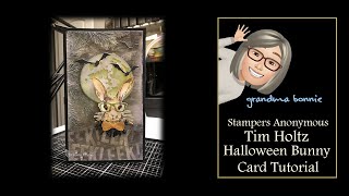 Stampers Anonymous  Tim Holtz  Halloween Bunny Card Tutorial [upl. by Saeger]