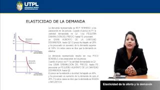 UTPL ELASTICIDAD DE LA OFERTA Y LA DEMANDA ÁREA ADMINISTRATIVAINTRODUCCIÓN A LA ECONOMÍA [upl. by Anirbas]