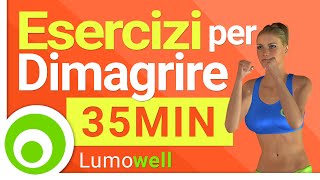 Dimagrire velocemente esercizi per bruciare grassi e calorie  35 Minuti [upl. by Ahsened996]