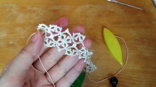 Tatting Lace 梭編蕾絲  珠手鍊Bracelet01 [upl. by Oiramel343]