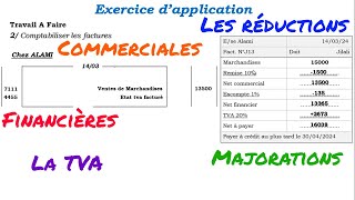 exercice dapplication 2 la facturation les réductions et TVA [upl. by Norty]