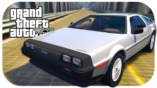 GTA 5 PC MODS  DMC12 Delorean GTA 5 Mod Showcase [upl. by Atteirneh]